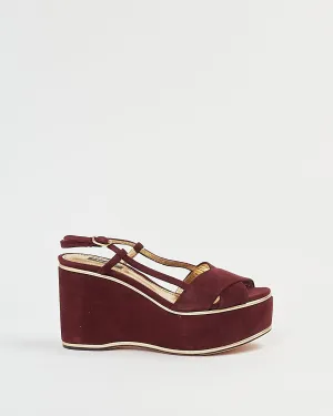 Dolce Gabbana Purple Suede Strap Wedge Heel - 39