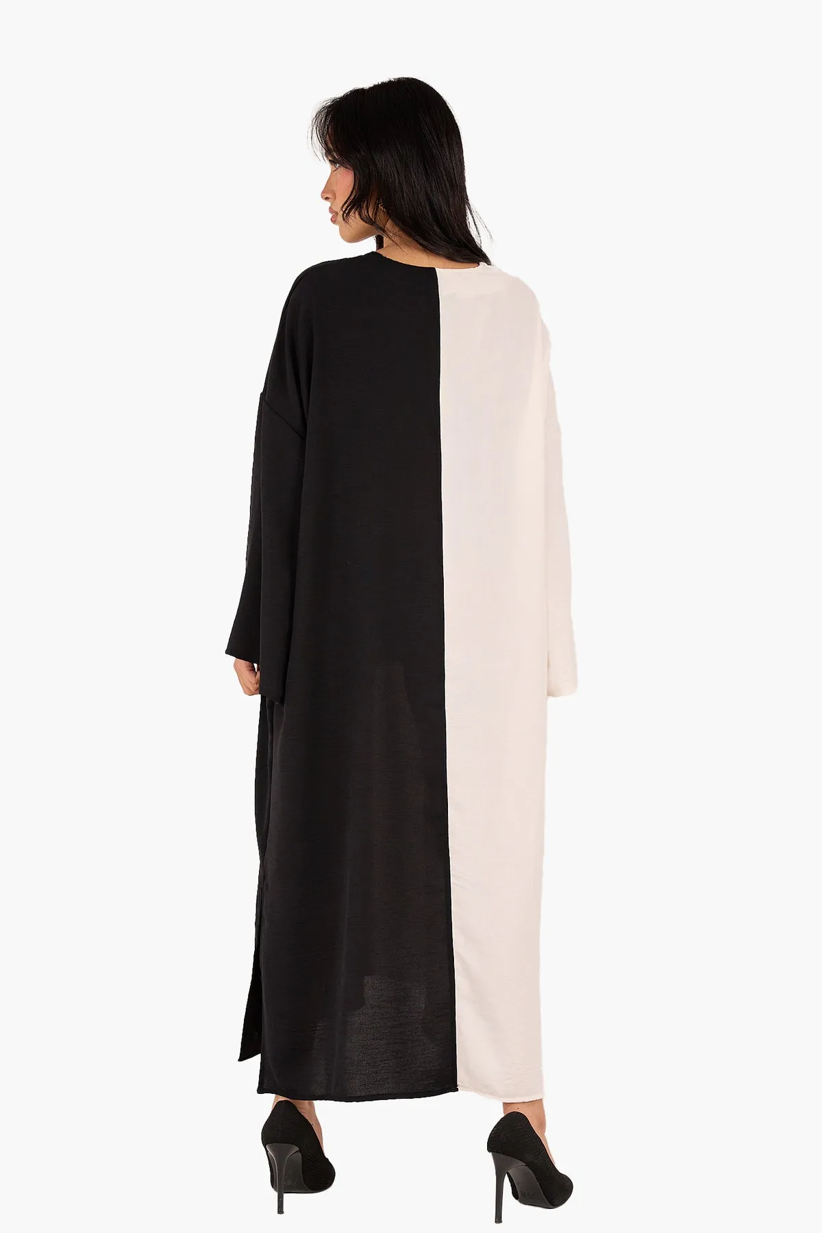 Dual Tone V-Neck Dress