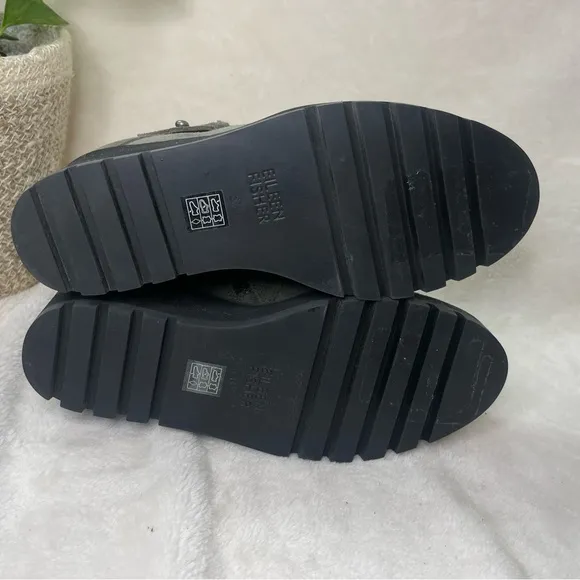Eileen Fisher tinker wedge suede bootie In Dark Moss size 6.5 M, B 237‎