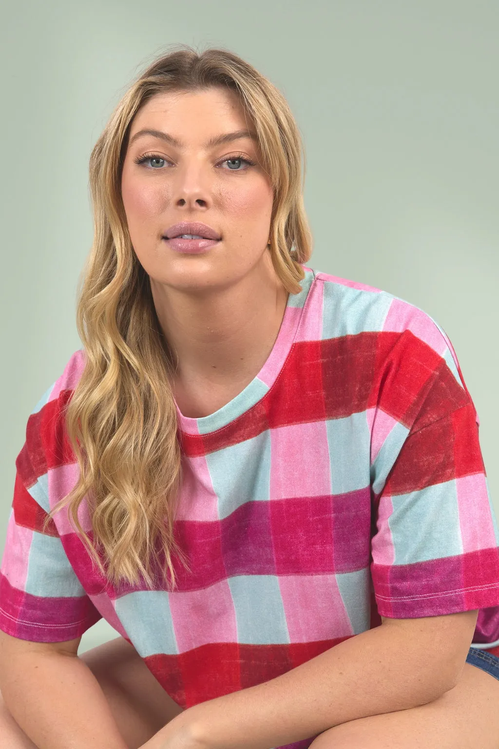 Elm Monaco Check Tee Multicolour