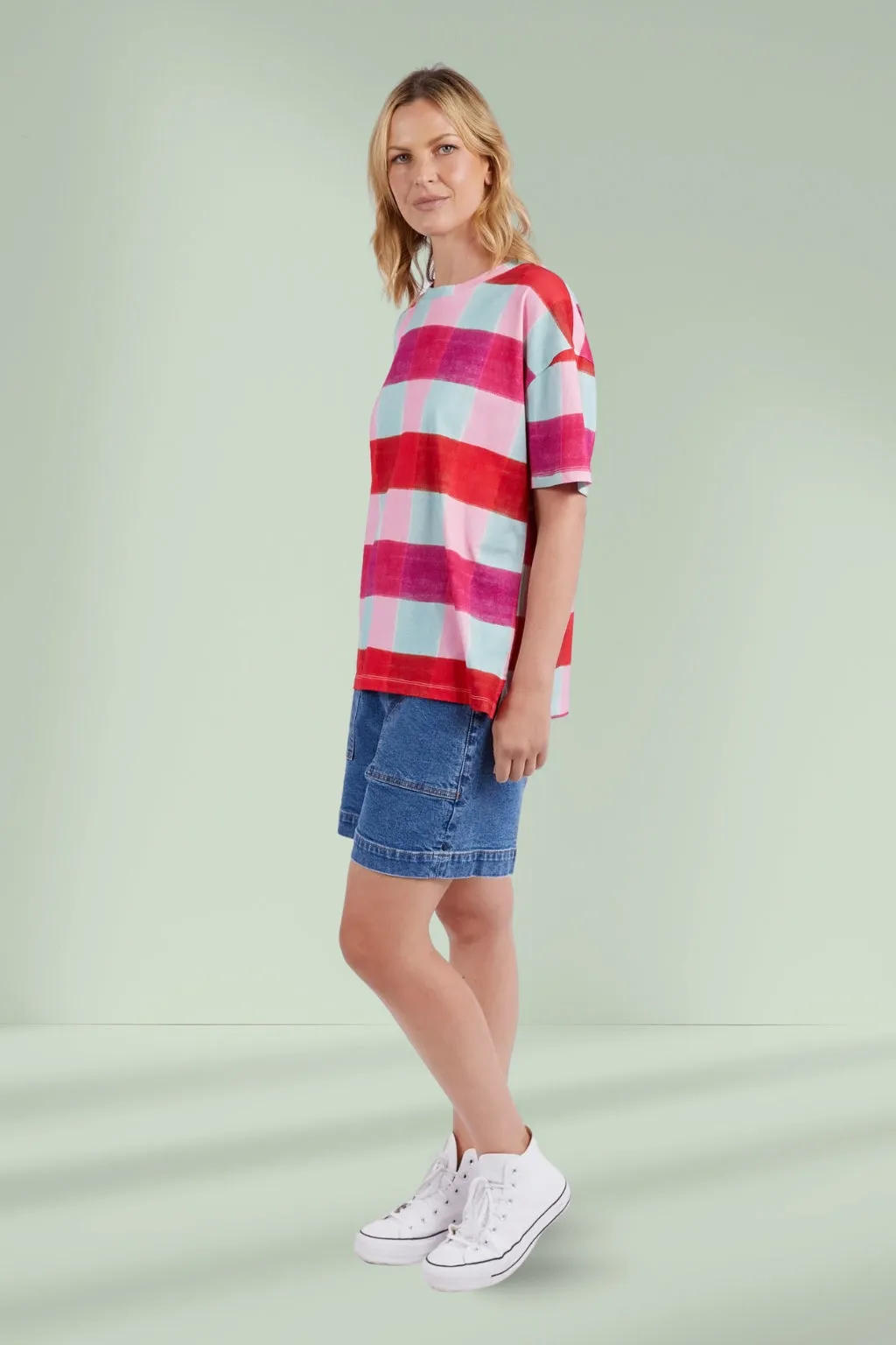 Elm Monaco Check Tee Multicolour