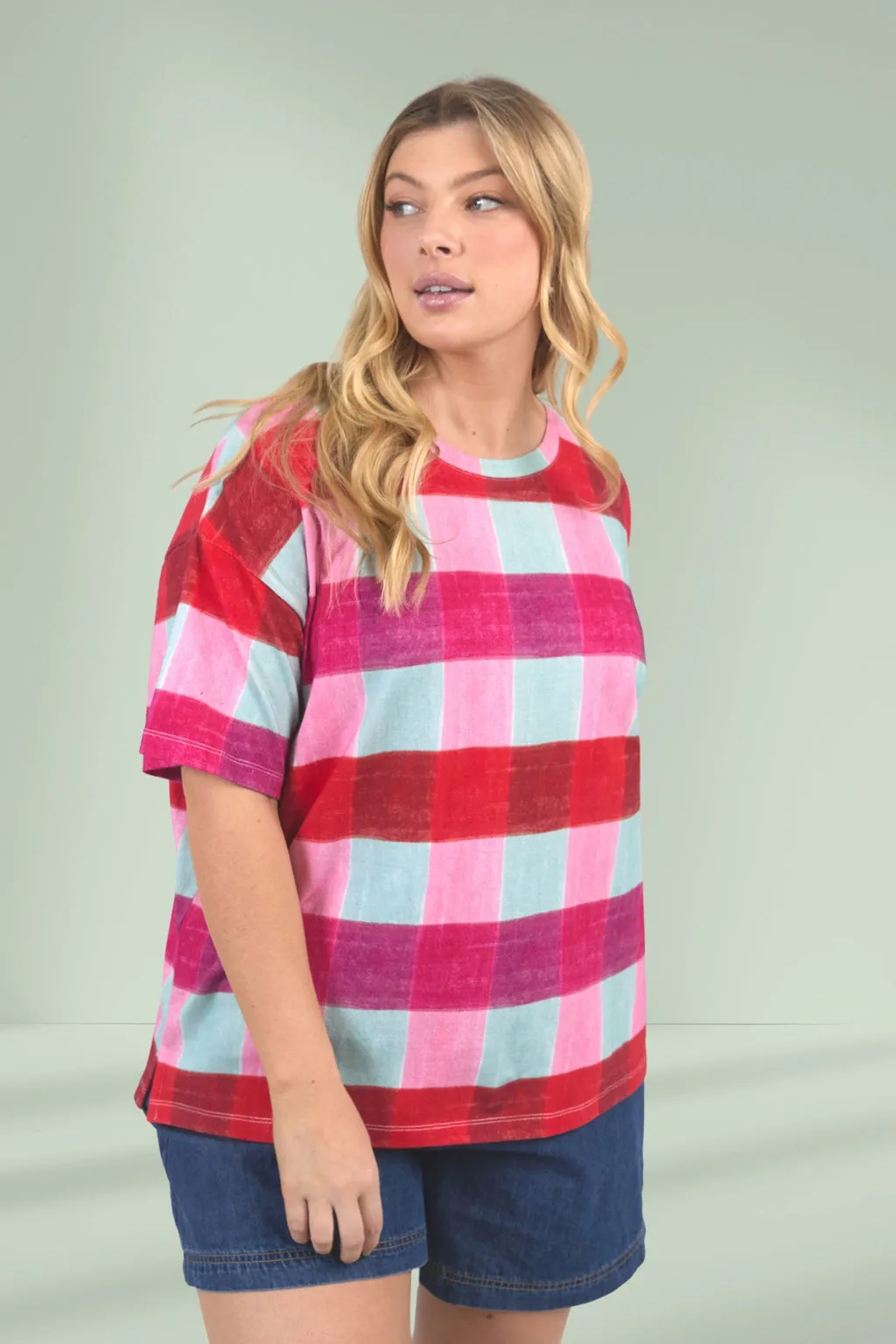 Elm Monaco Check Tee Multicolour