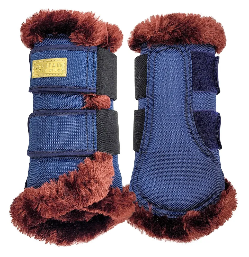 Estate Fleece Lined Boots Navy & Burgandy