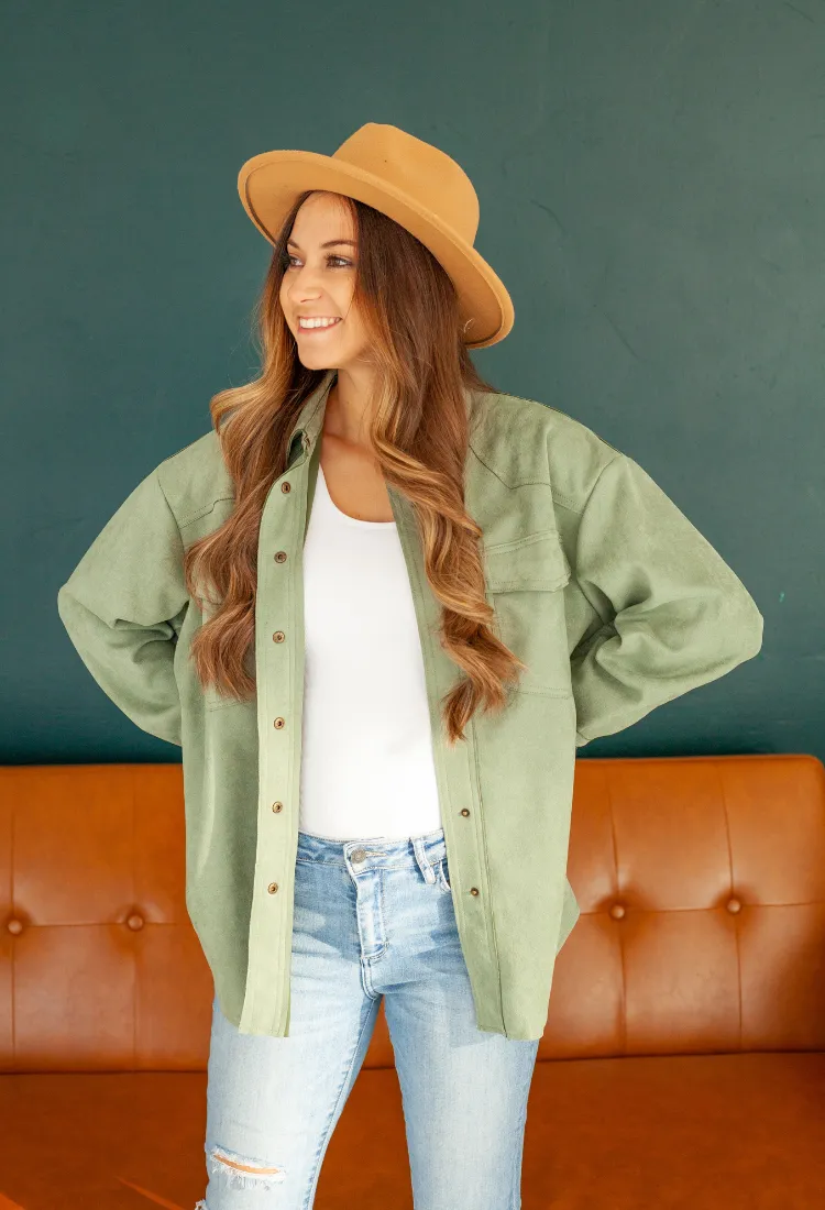 Faux Suede Shacket