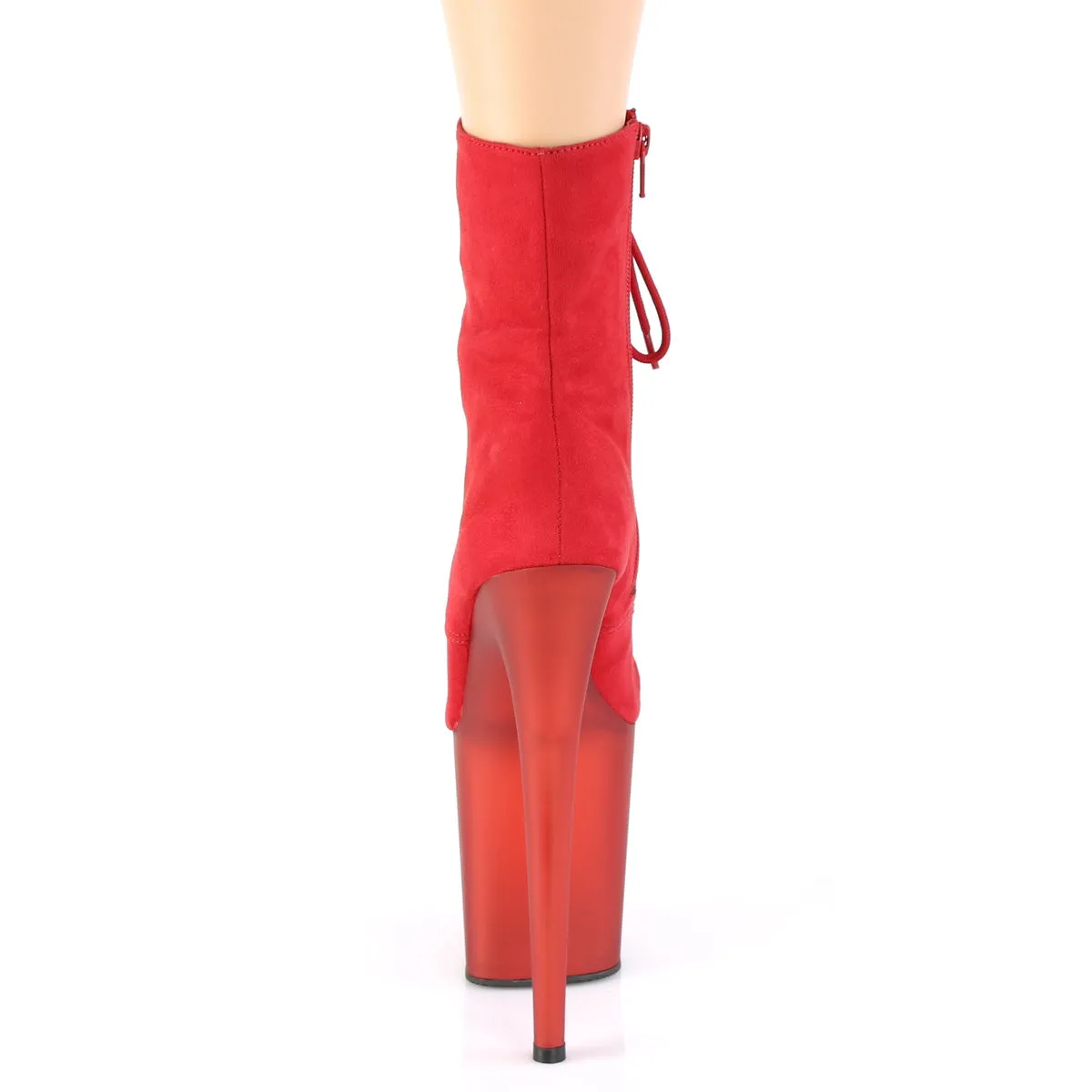 FLAMINGO-1020FST  Red Faux Suede/Frosted Red