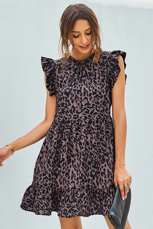 Floral ruffled short dress