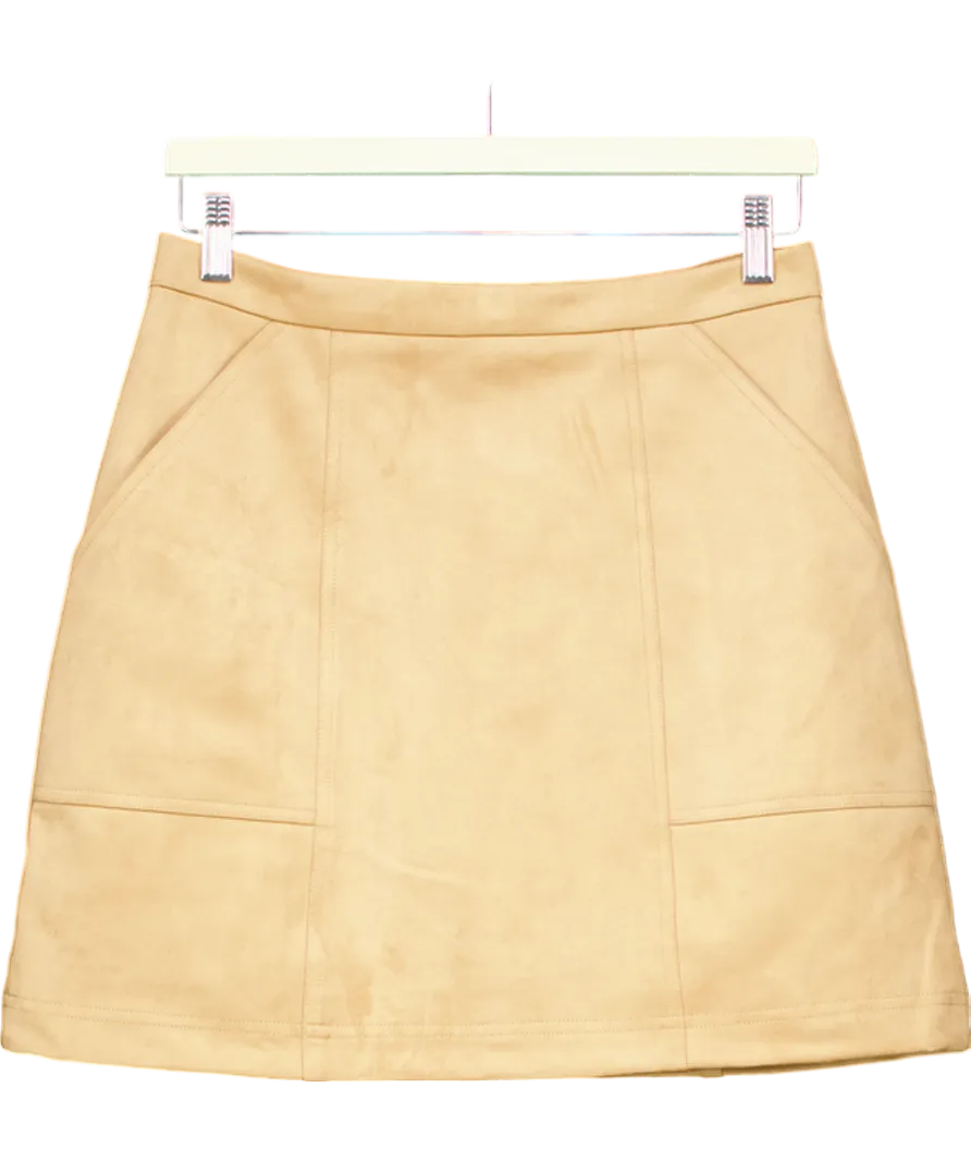 FOREVER NEW Beige Leah Faux Suede Mini Skirt UK 10