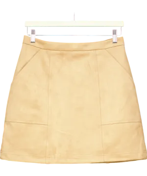 FOREVER NEW Beige Leah Faux Suede Mini Skirt UK 10