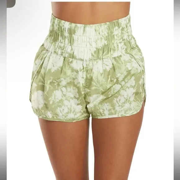 Free People The Way Home Shorts green and white tie dye shorts medium NWT