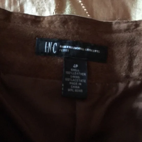 Genuine suede pleated skirt