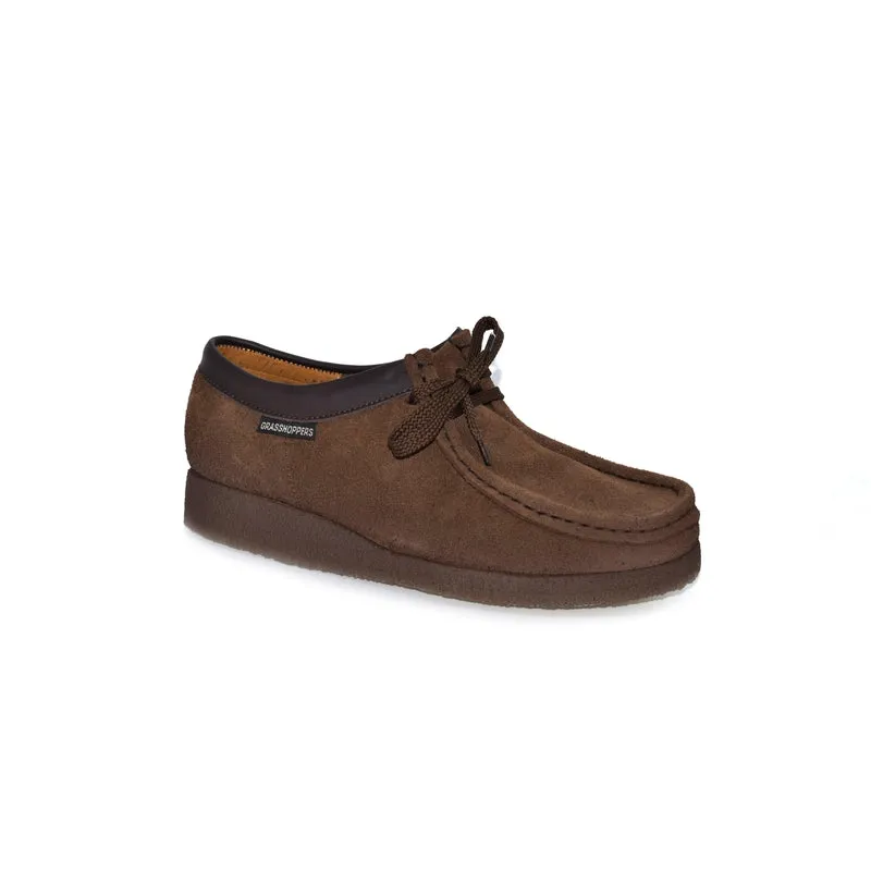 Grasshopper Mens Suede Dark brown Lace up Moccasin