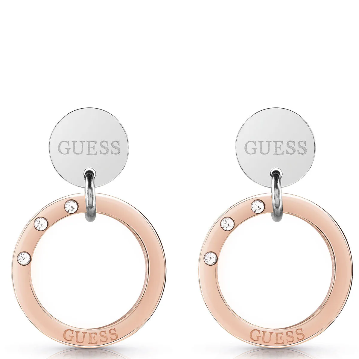 Guess Eternal Circle Earrings - Two Tone