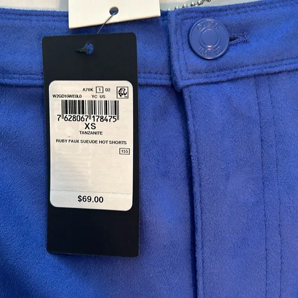 Guess XSmall Shorts Ruby Faux Suede Hot Shorts in Tanzanite blue purple NWT