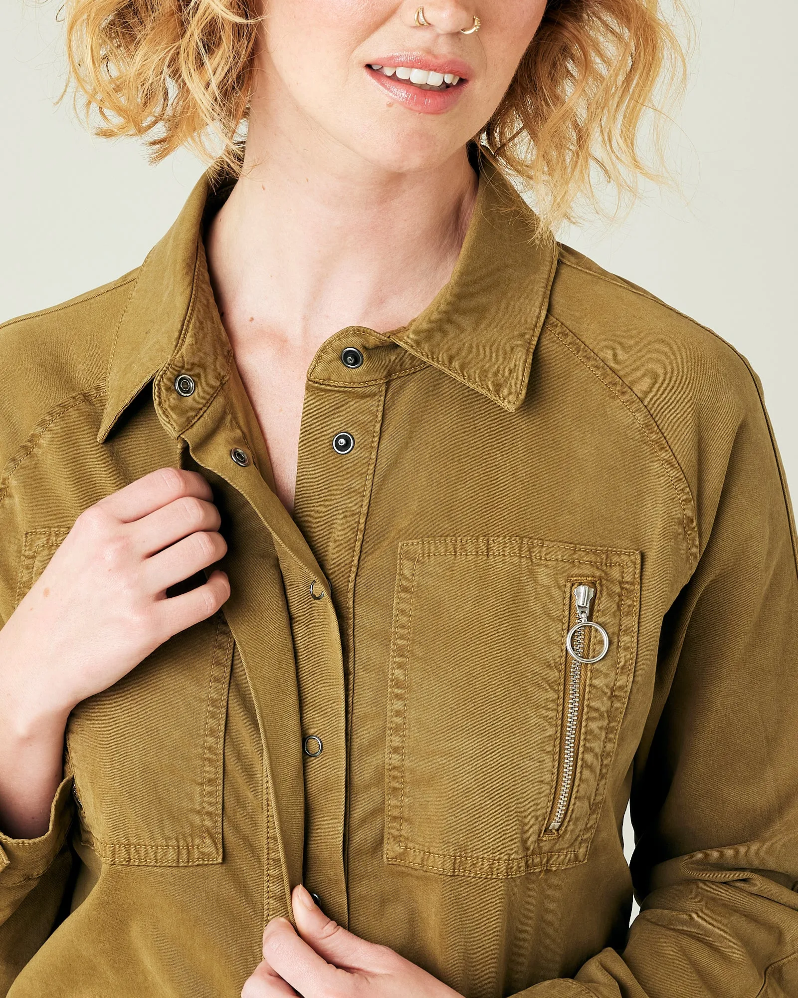 Hallie Nut Green Cotton Coverall