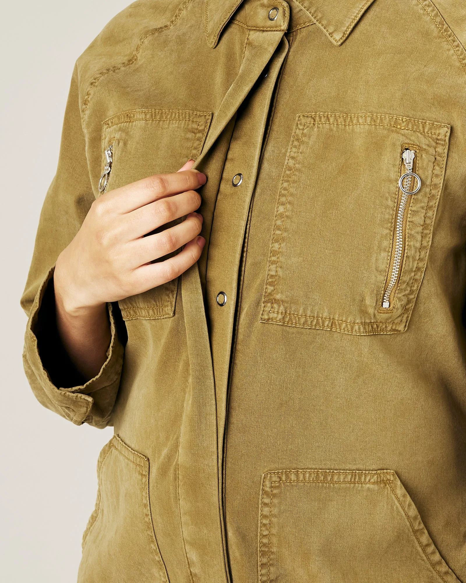 Hallie Nut Green Cotton Coverall