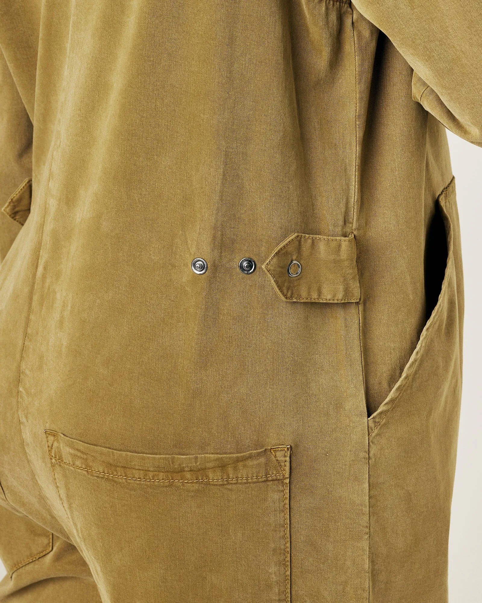 Hallie Nut Green Cotton Coverall
