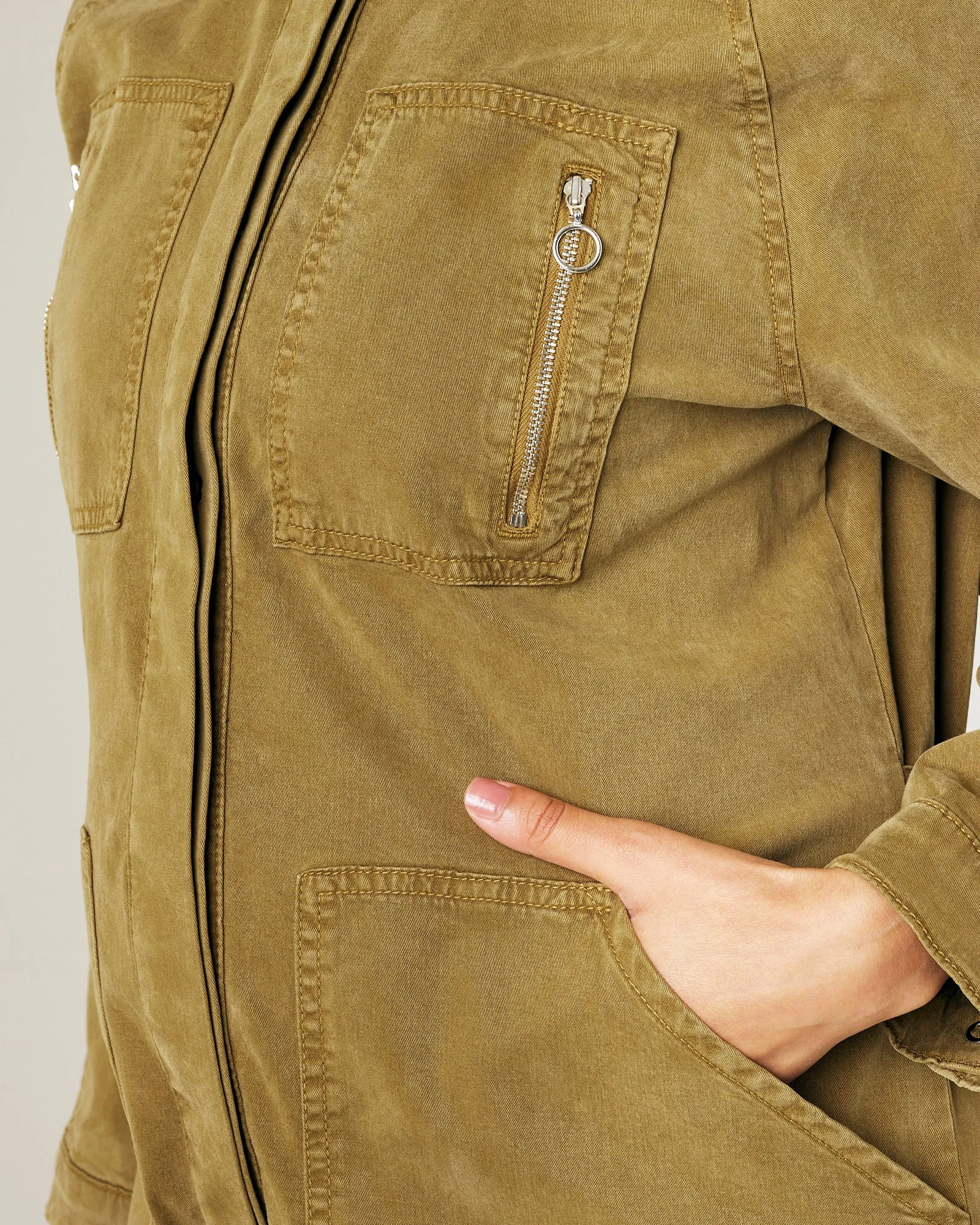 Hallie Nut Green Cotton Coverall