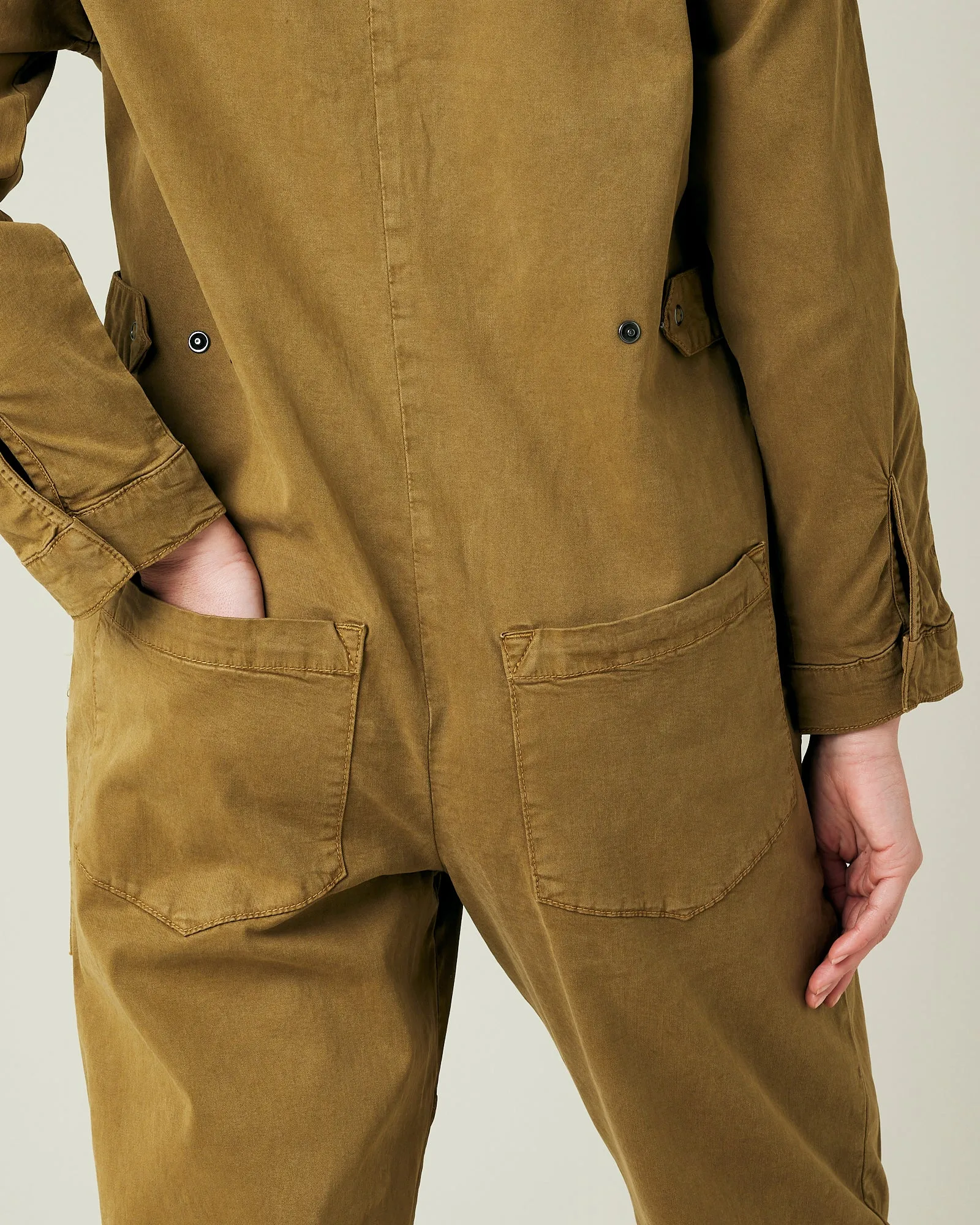 Hallie Nut Green Cotton Coverall
