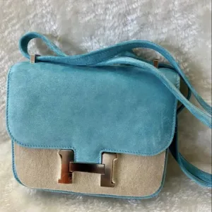 Hermès Constance 18 Bleu Atoll Doblis Suede Palladium Hardware PHW