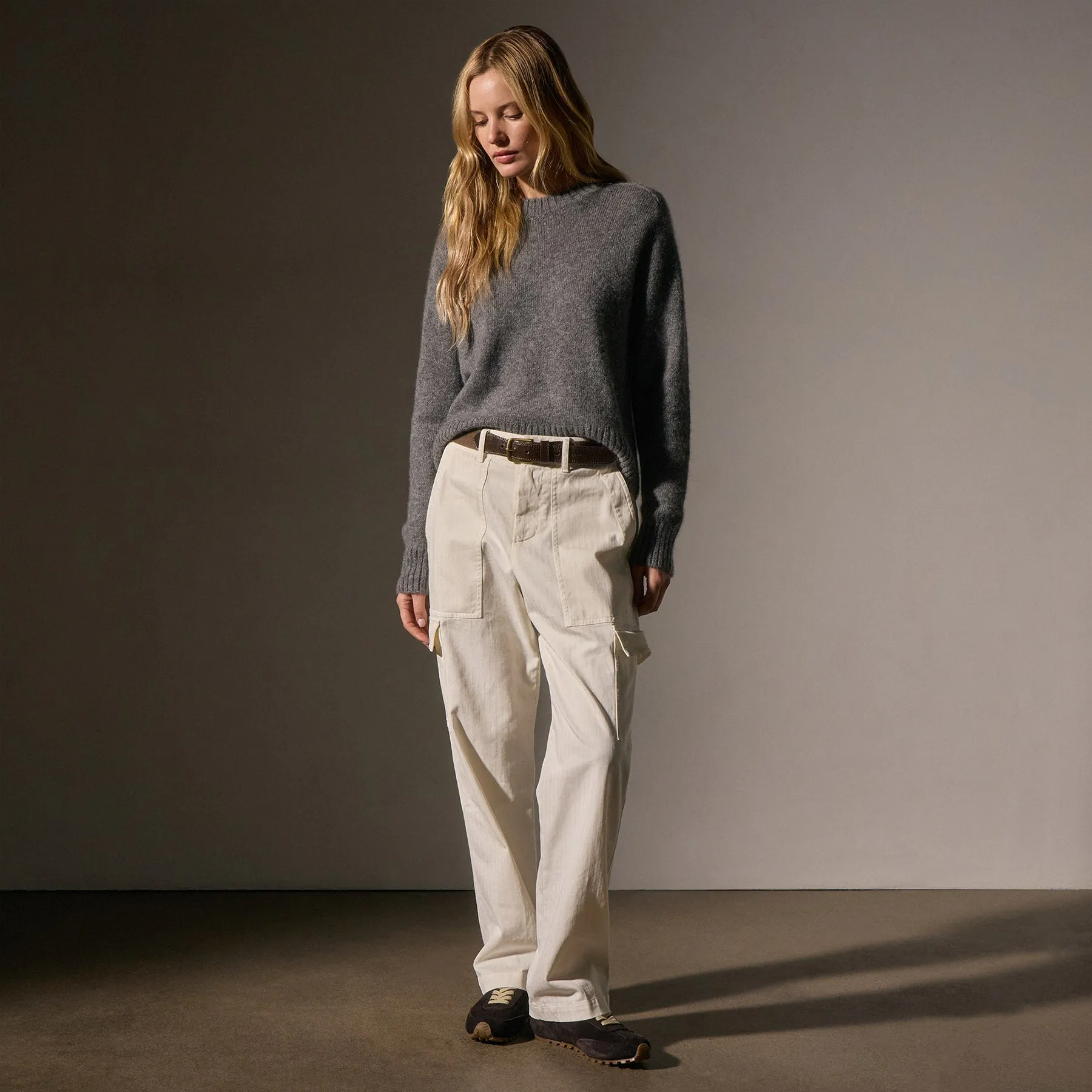 Herringbone Utility Pant - Ivory Pigment