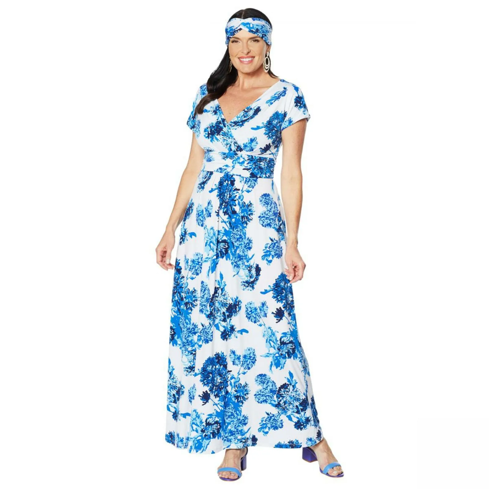 IMAN Women's Boho Chic Maxi Dress With Head Wrap