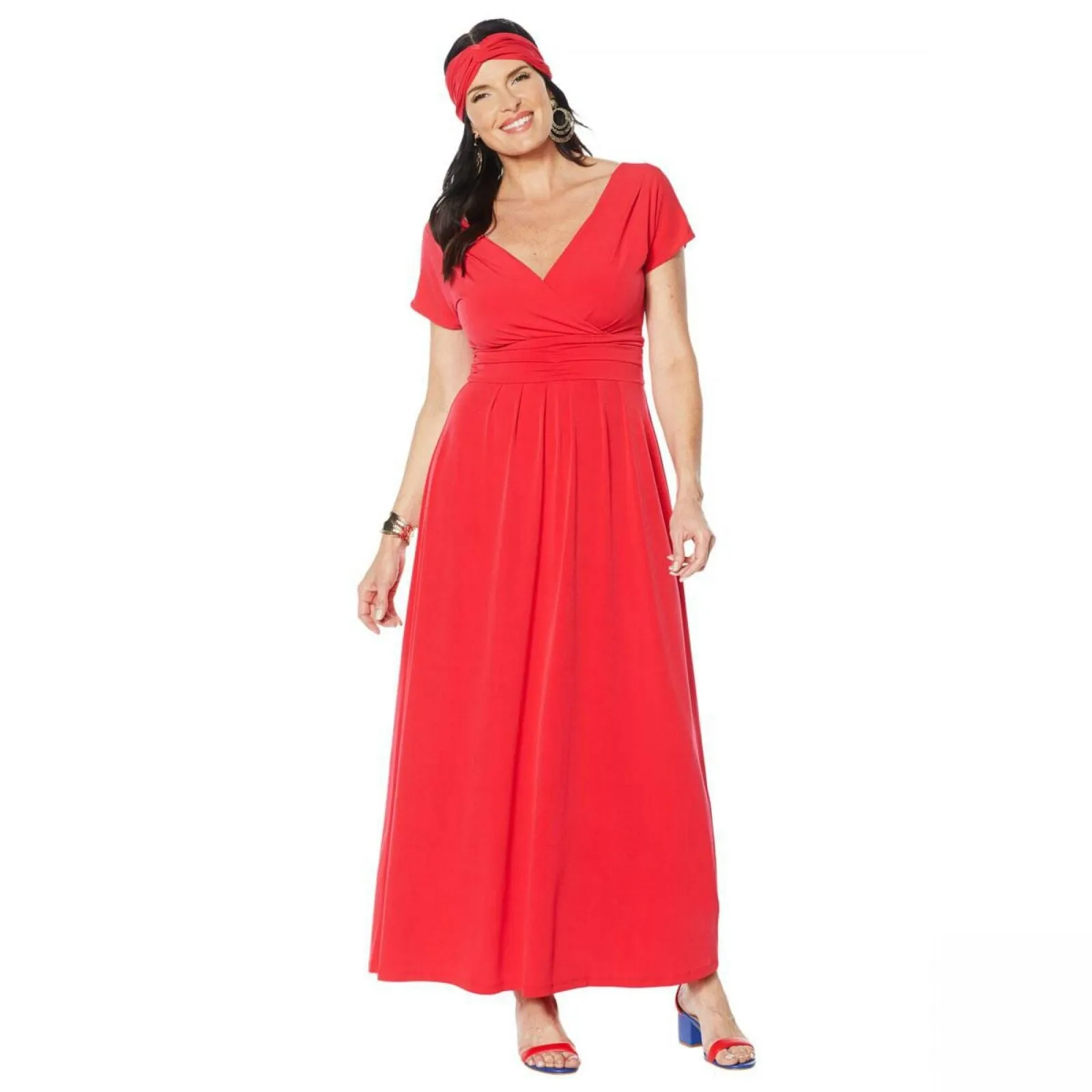 IMAN Women's Boho Chic Maxi Dress With Head Wrap