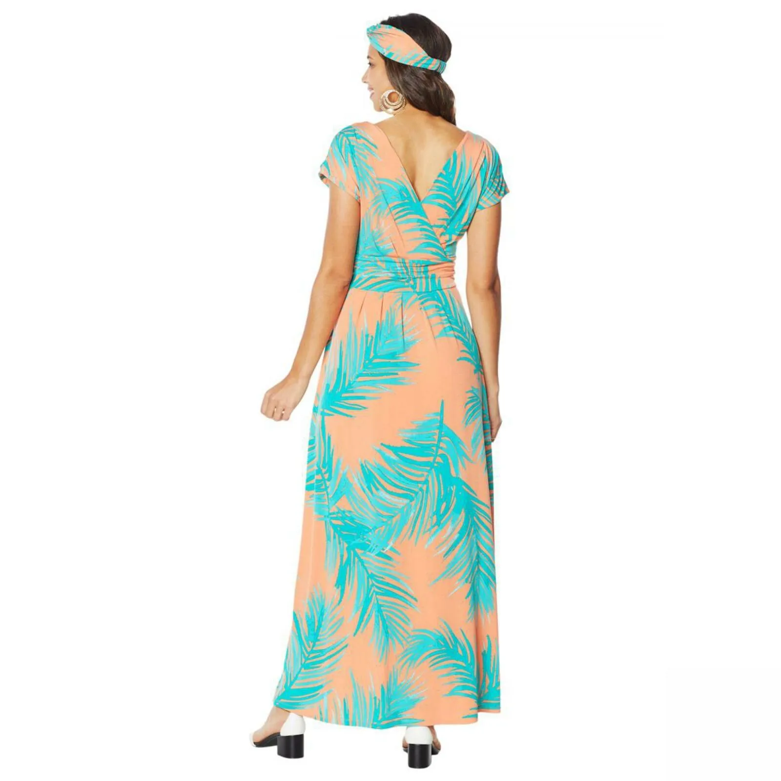 IMAN Women's Boho Chic Maxi Dress With Head Wrap