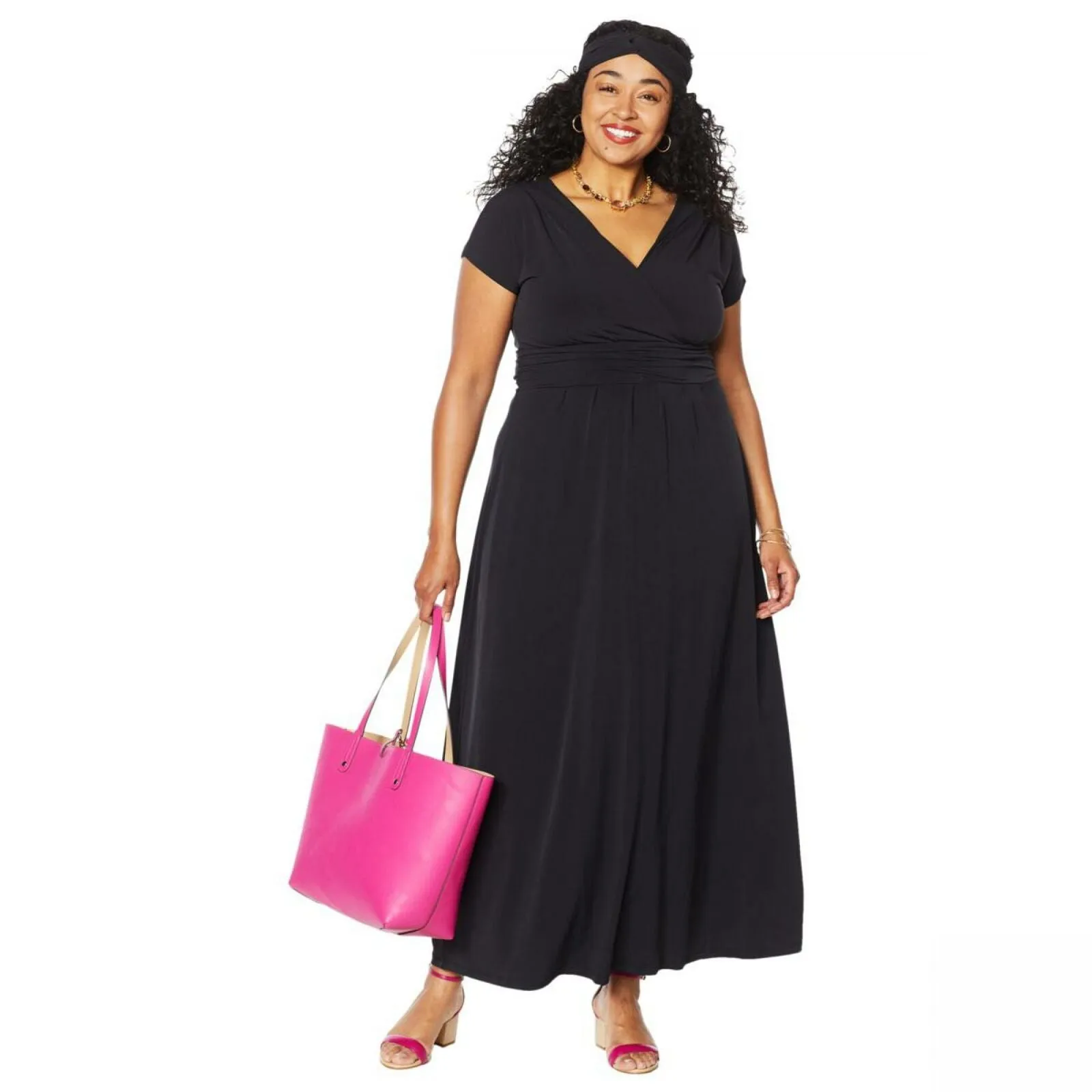 IMAN Women's Boho Chic Maxi Dress With Head Wrap