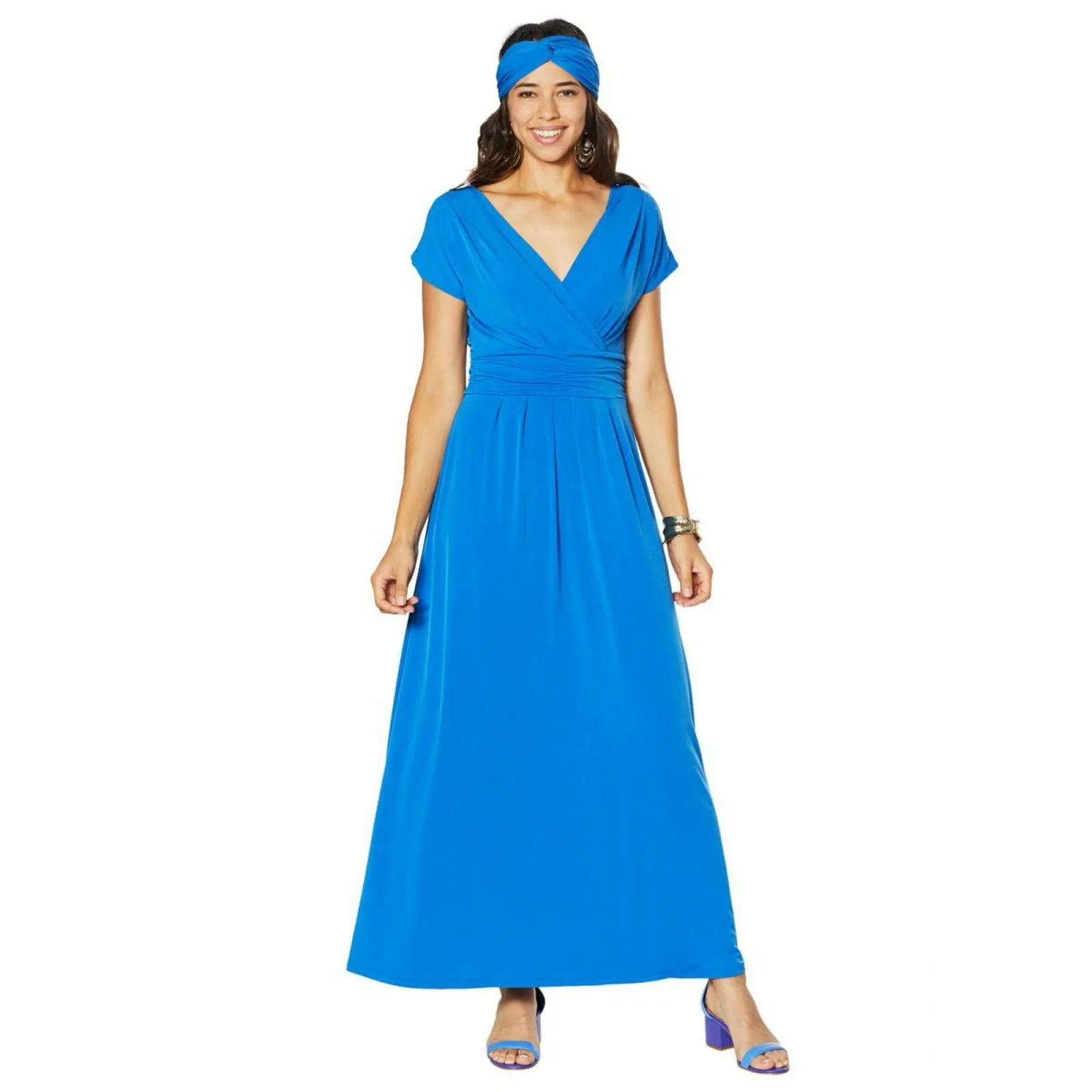 IMAN Women's Boho Chic Maxi Dress With Head Wrap