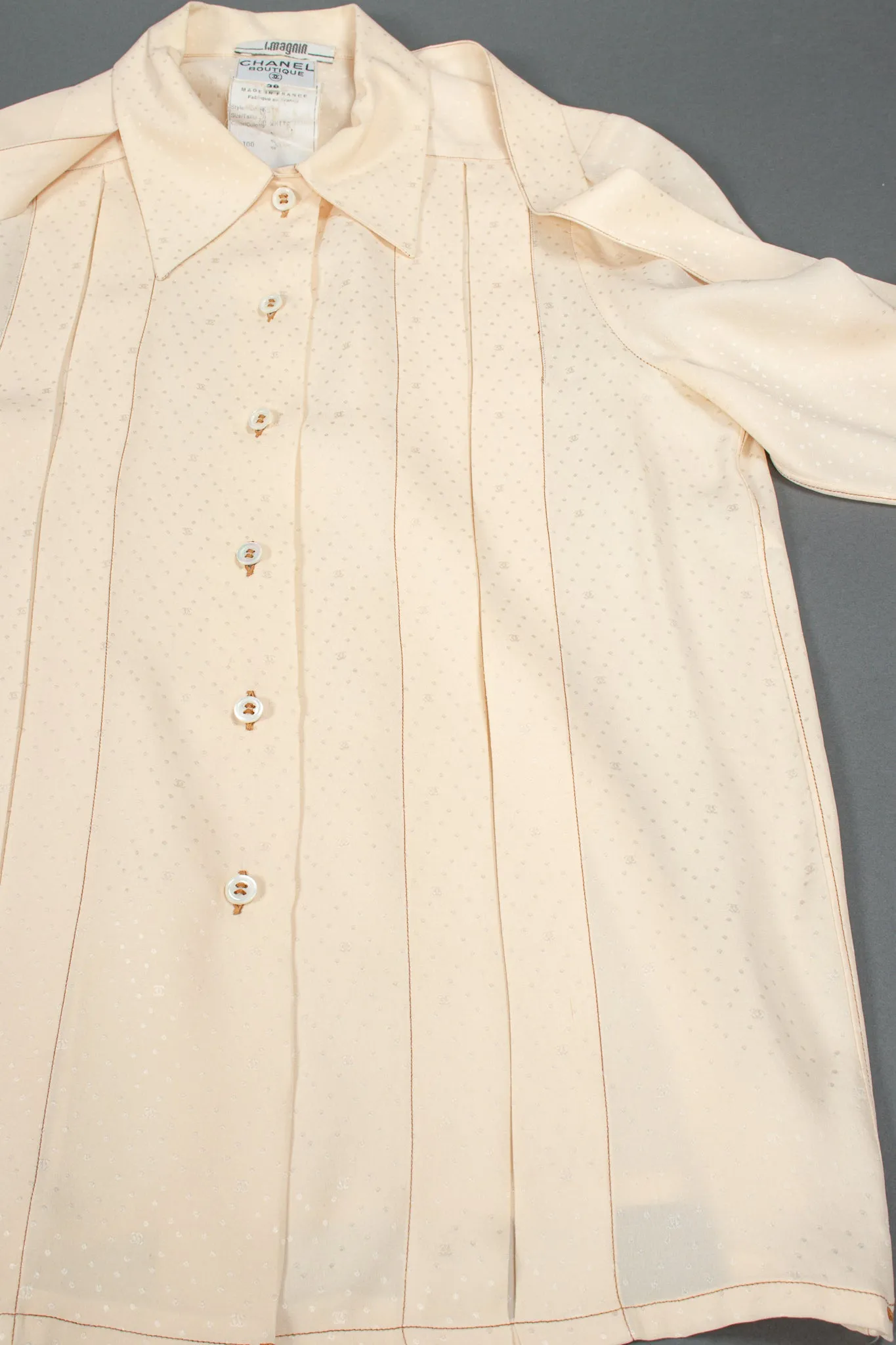 Jacquard Dot Logo Bow Blouse