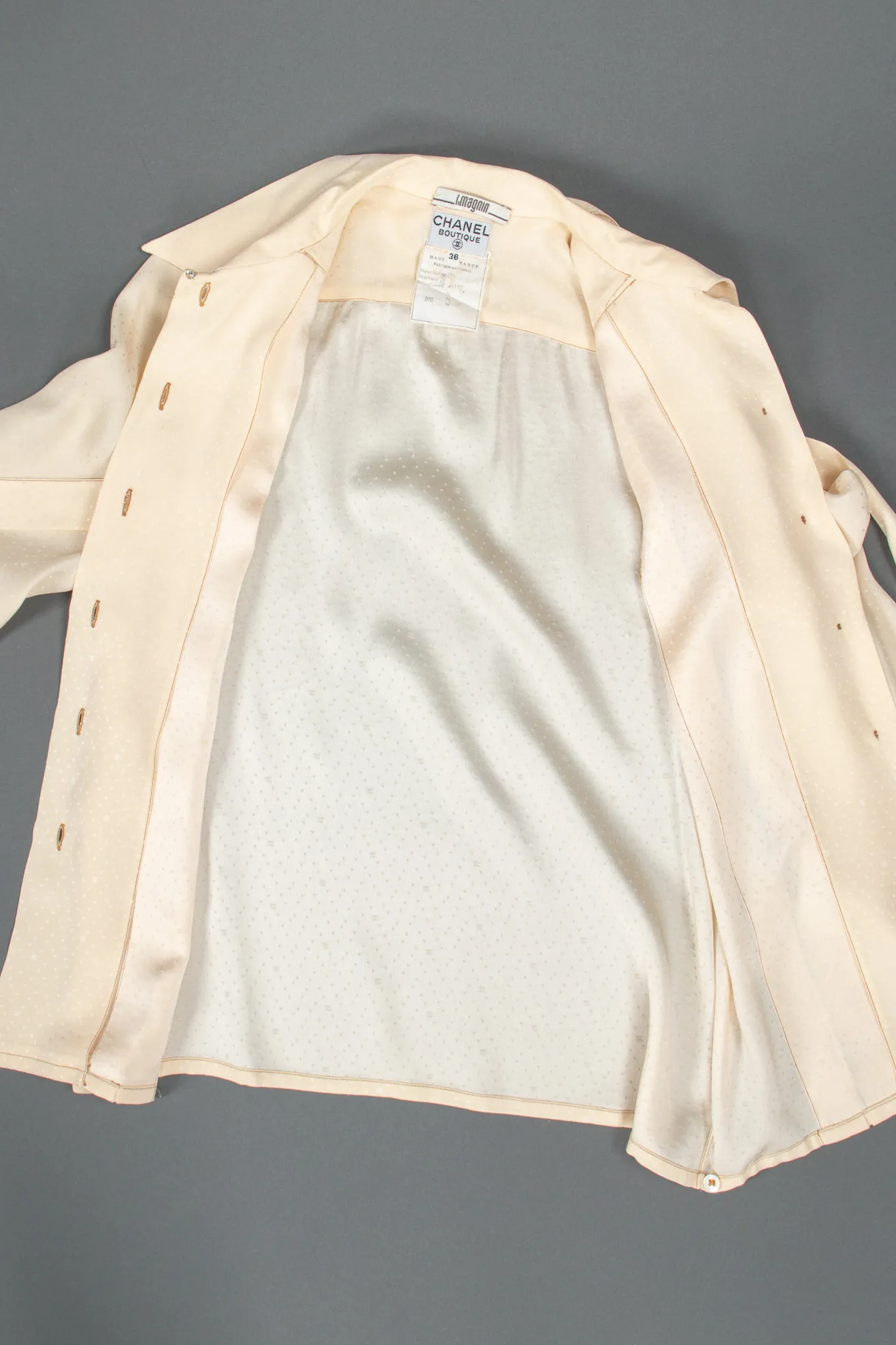 Jacquard Dot Logo Bow Blouse