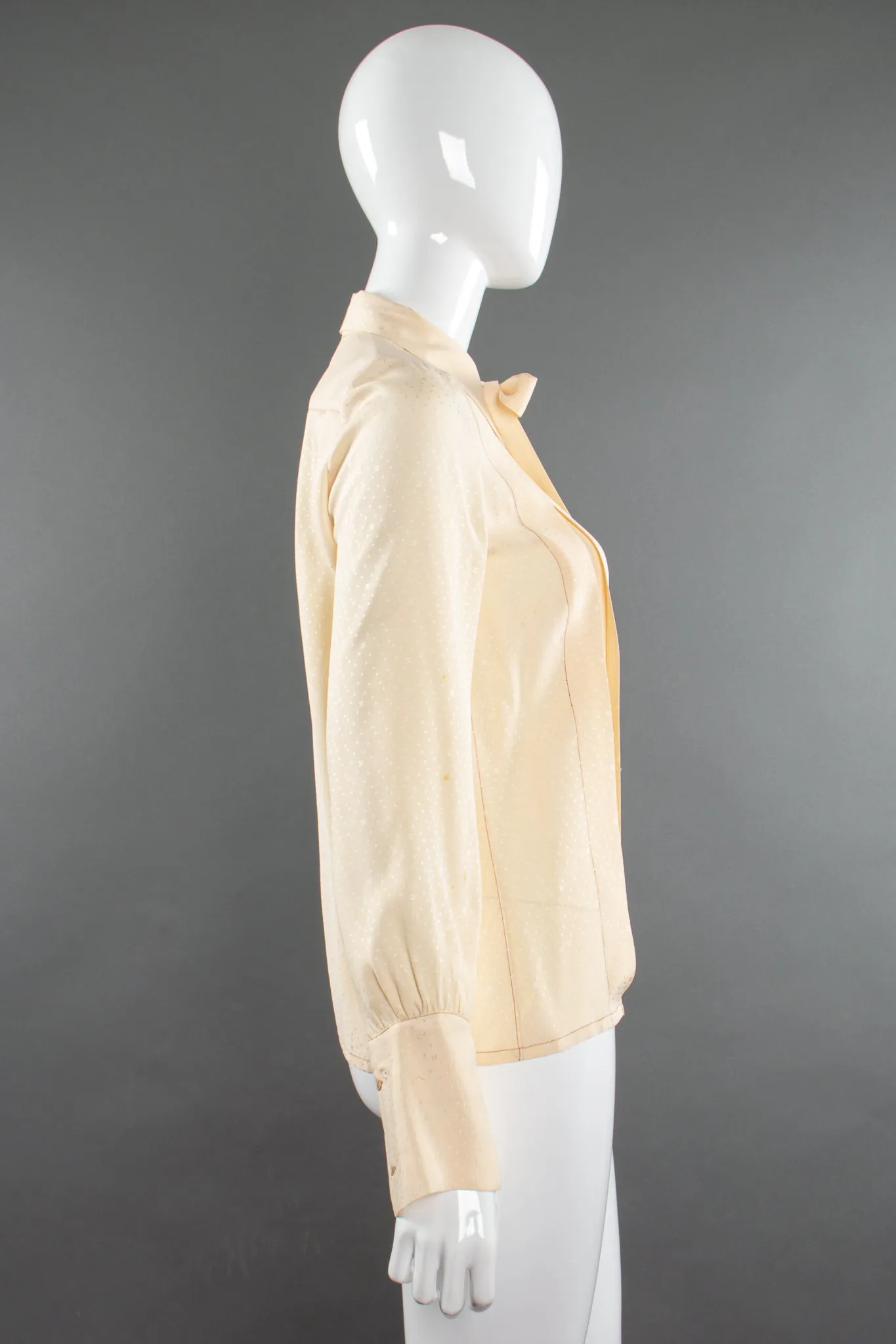 Jacquard Dot Logo Bow Blouse