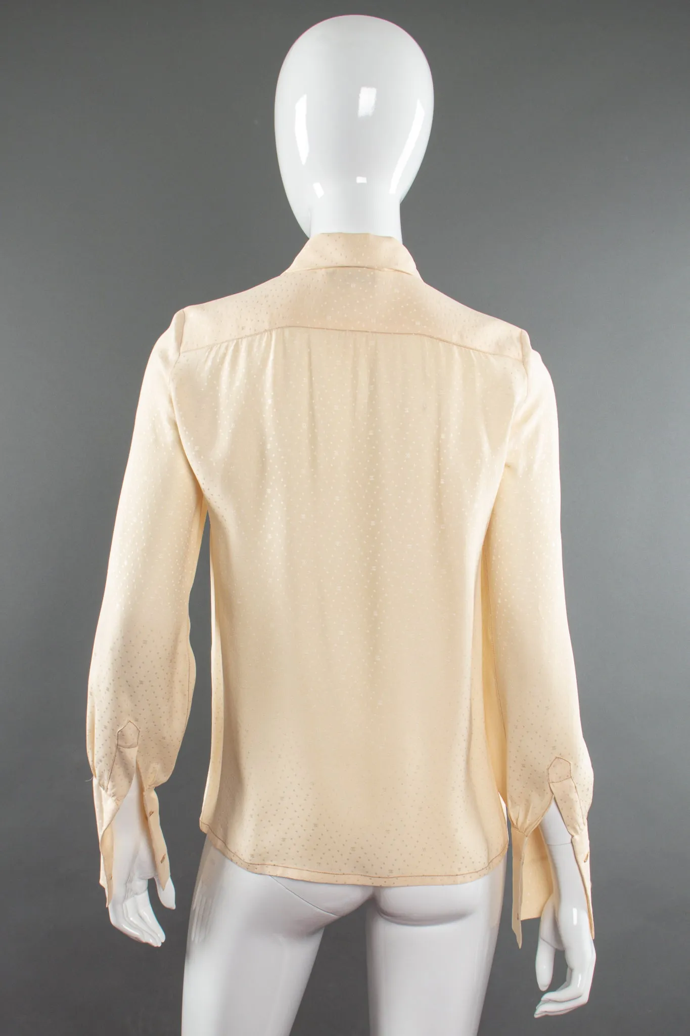 Jacquard Dot Logo Bow Blouse