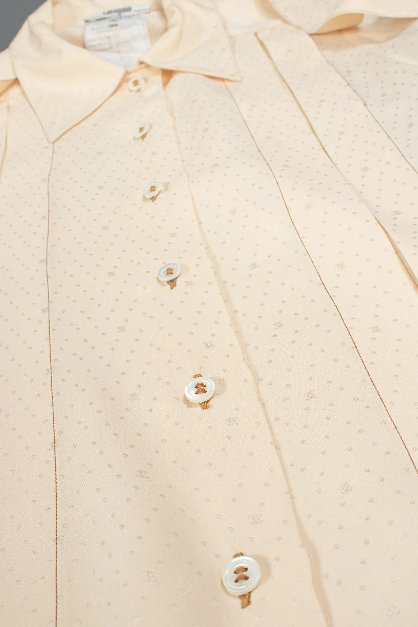 Jacquard Dot Logo Bow Blouse