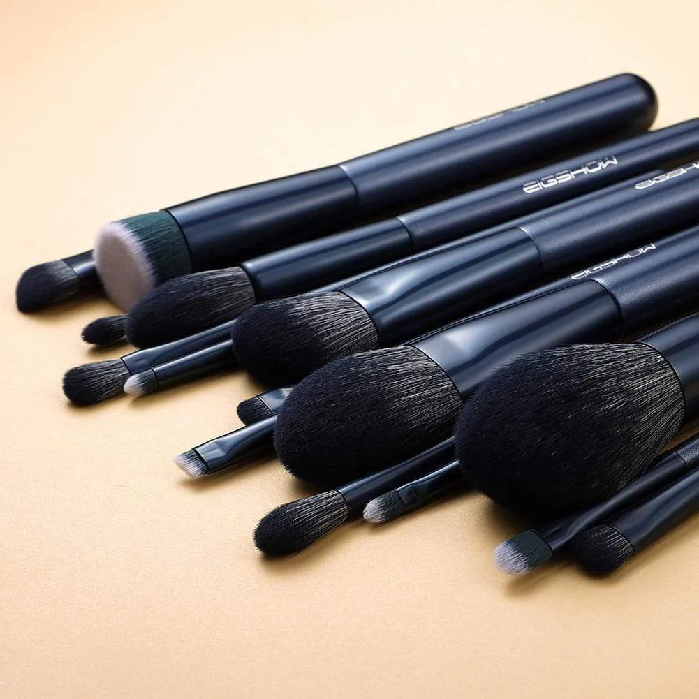 JADE SERIES - 15 PCS MAKEUP BRUSH KIT - TOURMALINE BLUE