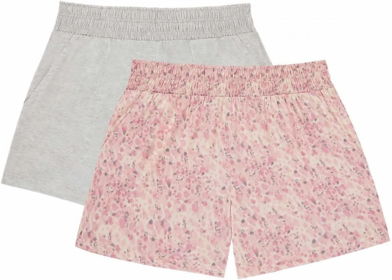 Jane & Bleecker 2 Pack Lounge Sleep Shorts Heather Gray / Pink Floral M