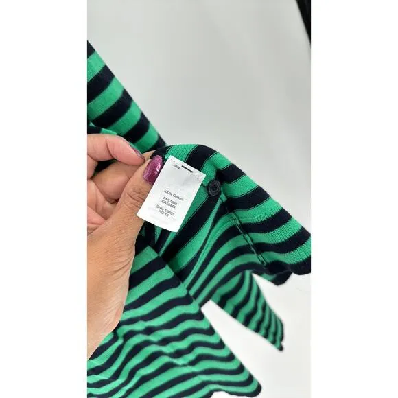 J.Crew Striped Caryn cardigan sweater green blue nautical preppy classic set