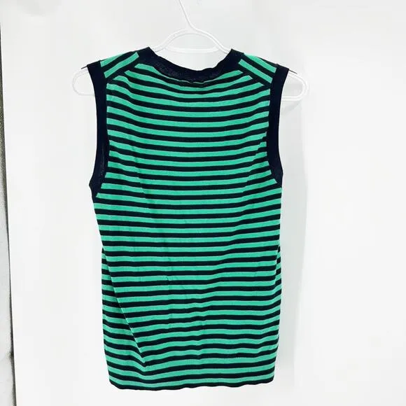 J.Crew Striped Caryn cardigan sweater green blue nautical preppy classic set