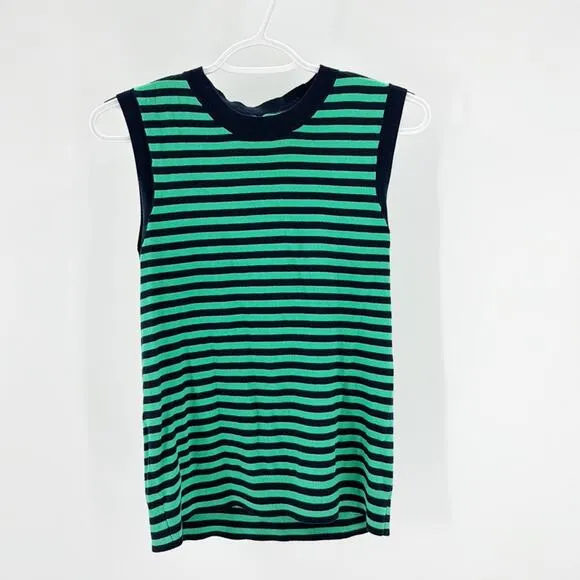 J.Crew Striped Caryn cardigan sweater green blue nautical preppy classic set