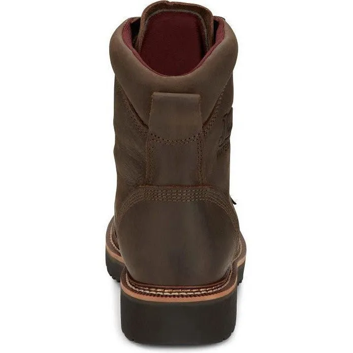 Justin Men's Rivot 8" WP Steel Toe Western Work Boot -Brown- OW458