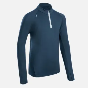 Kids' KIPRUN WARM 100 long-sleeved running T-shirt 1/2 zip warm