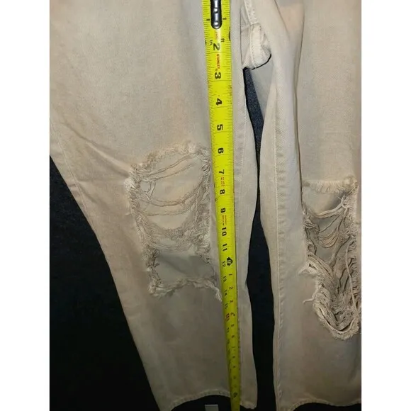 L'Agence Enya Distressed High Rise Crop Jeans In Biscuit Destruct Sz 34 Tan NWOT