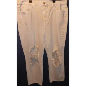 L'Agence Enya Distressed High Rise Crop Jeans In Biscuit Destruct Sz 34 Tan NWOT