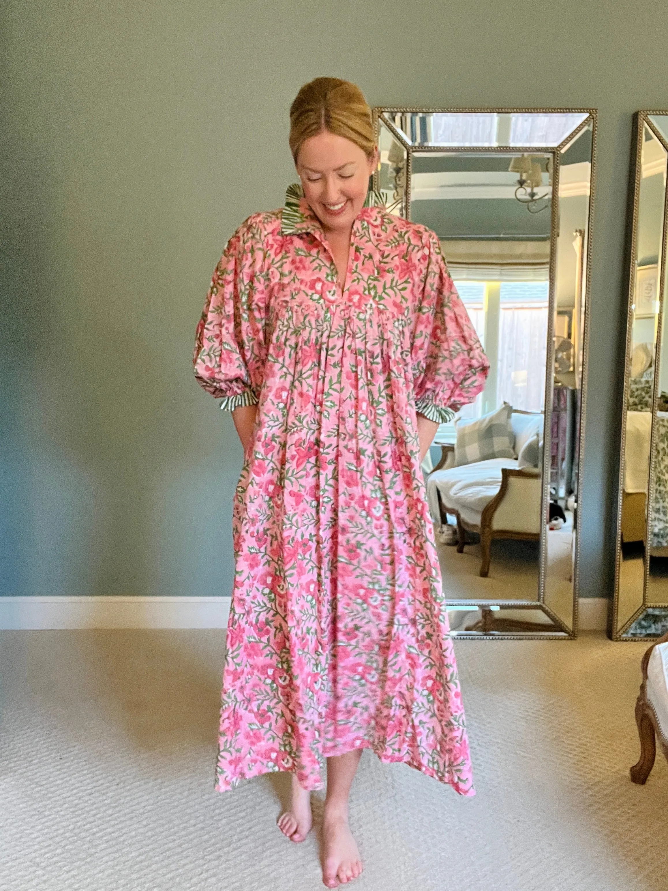 Lillie caftan maxi dress pink