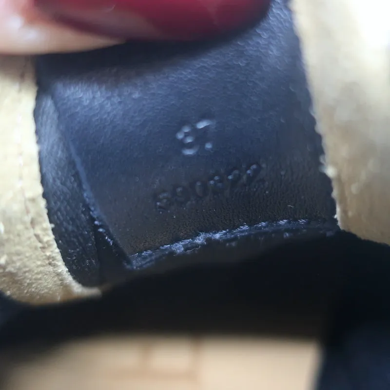 Loewe Flow Runner Low Top Sneakers Beige Suede & Black Leather Size 37