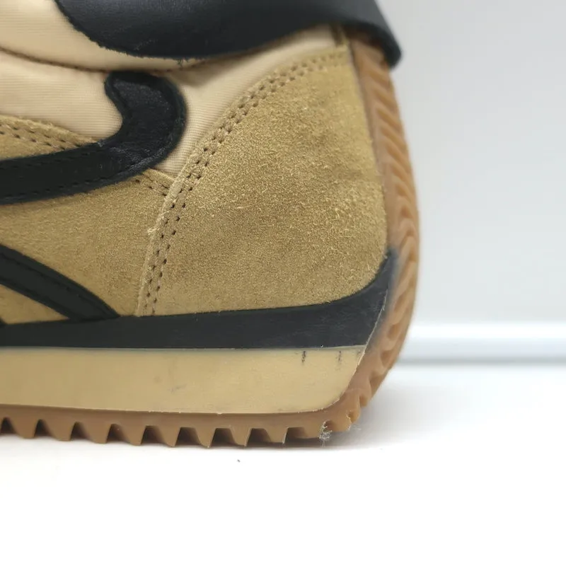 Loewe Flow Runner Low Top Sneakers Beige Suede & Black Leather Size 37