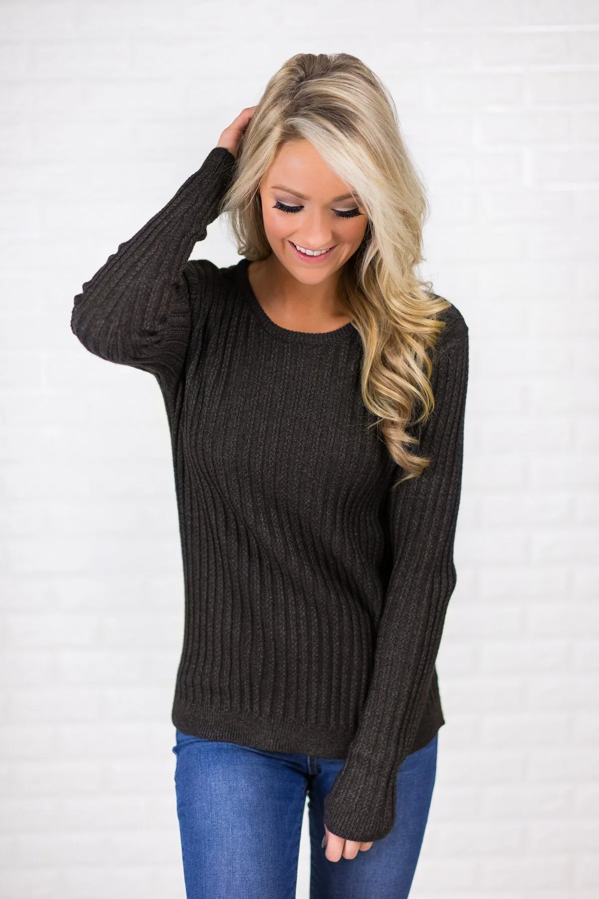 Long Sleeve Black Knit Top