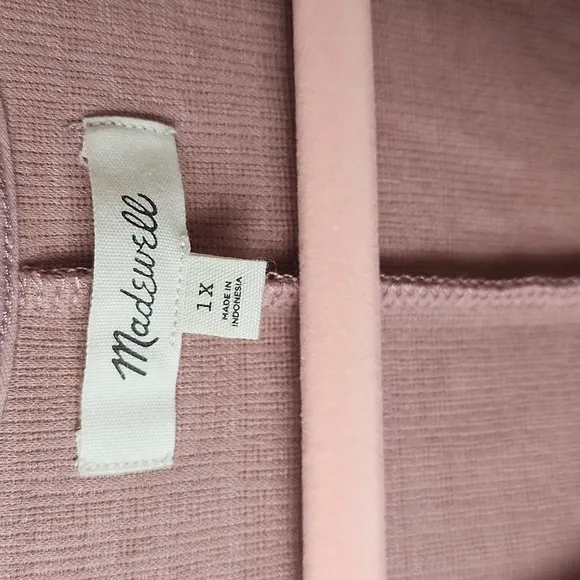 Madewell Pink Textured Cotton Blend Stretchy Short Sleeve Mini Wrap Dress Sz 1X