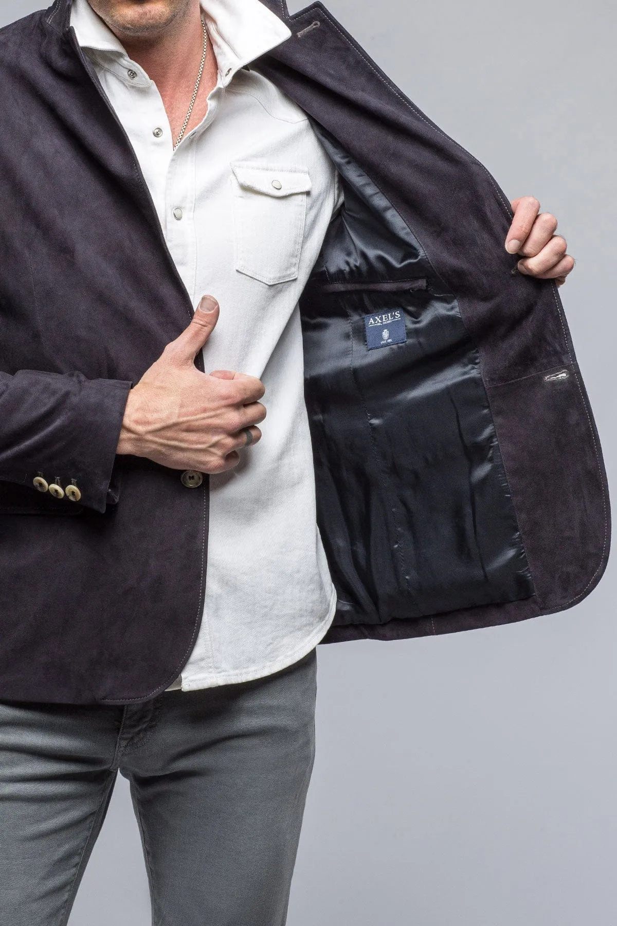 Maldito Suede Blazer In Navy
