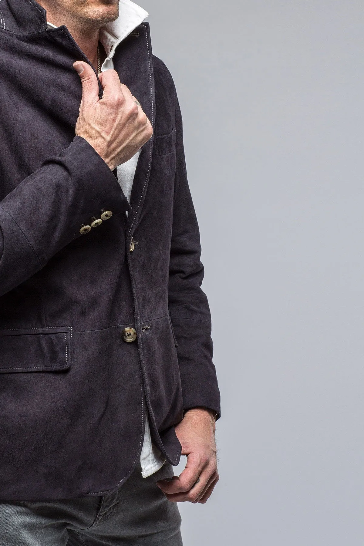 Maldito Suede Blazer In Navy